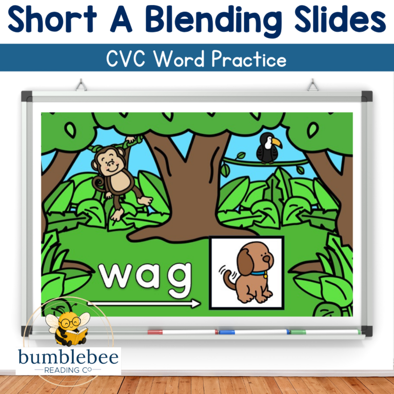 Short A Phonics CVC Words Successive Blending Slides