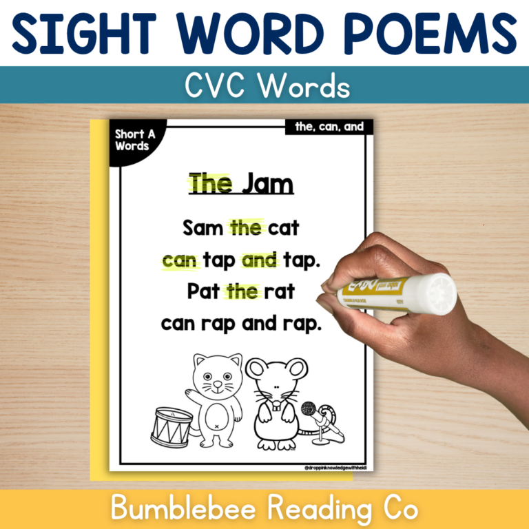 Decodable Sight Word Poems – CVC Words