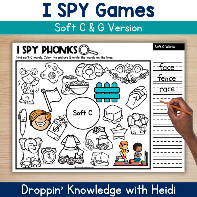 I SPY Phonics Soft C & G – Spelling Decoding Phonics Practice
