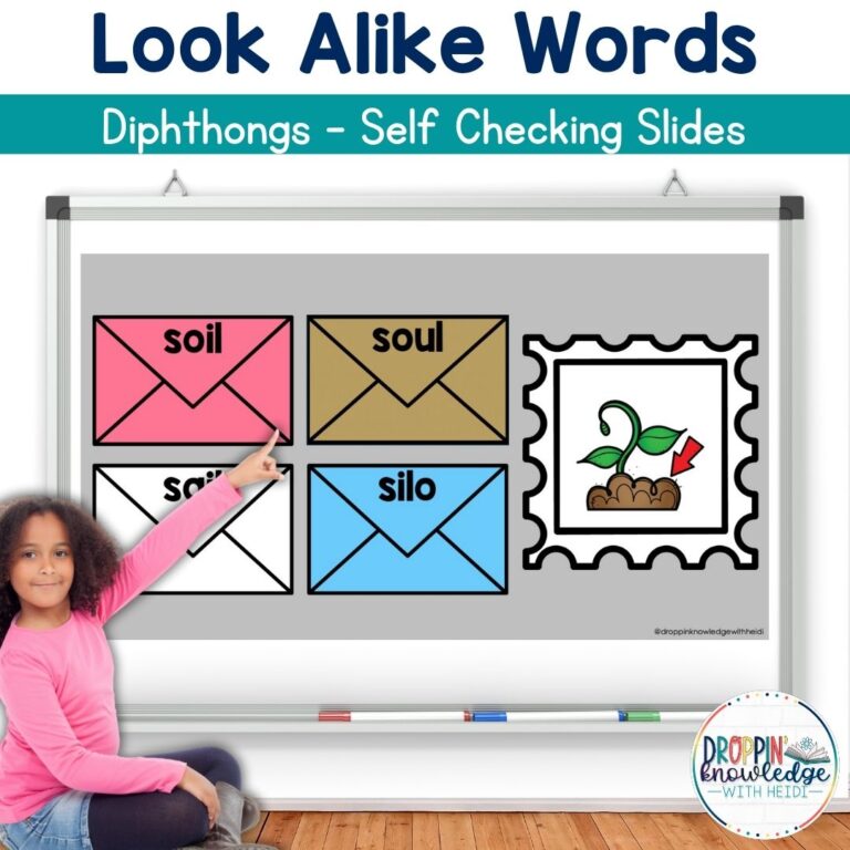 Orthographic Mapping Look Alike Words DIPHTHONGS Self Checking Slides
