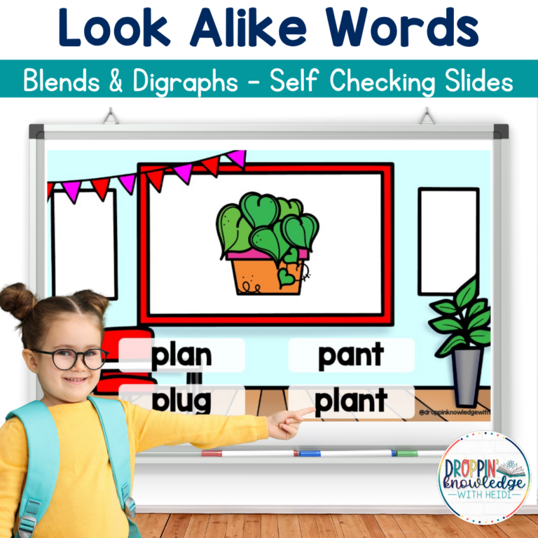 Orthographic Mapping – Look Alike Words Blends & Digraphs – Self Checking