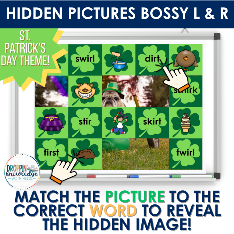 Hidden Picture Bossy R & L Decoding Game! – Phonics Google Slides No Prep St. Patrick’s Day