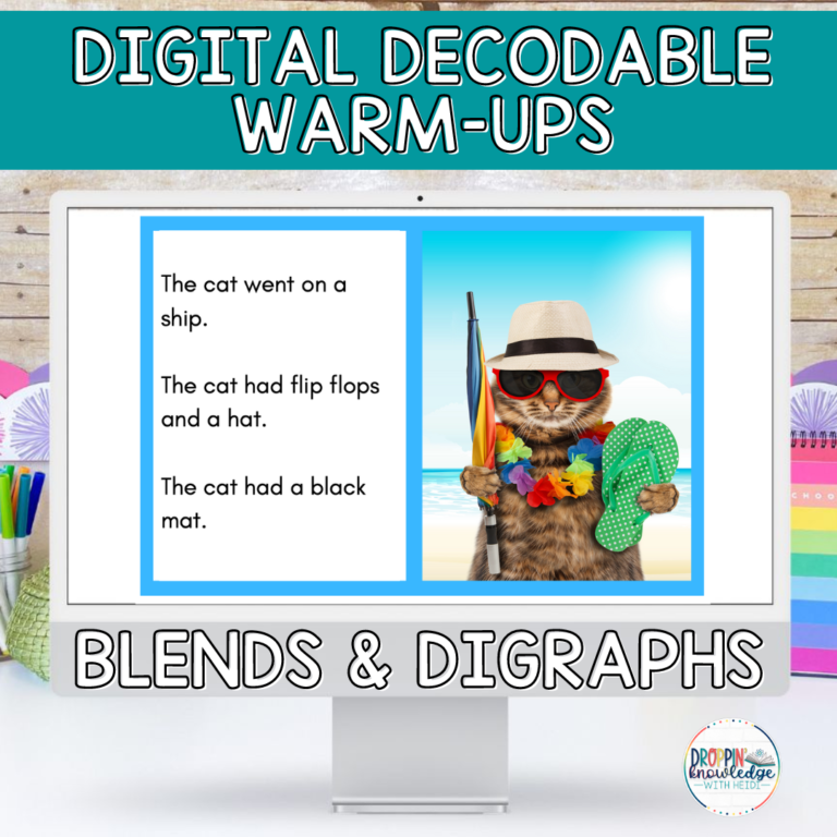 Digital Decodable Warm-Ups – Blends & Digraphs – Unit 2 Blue Series