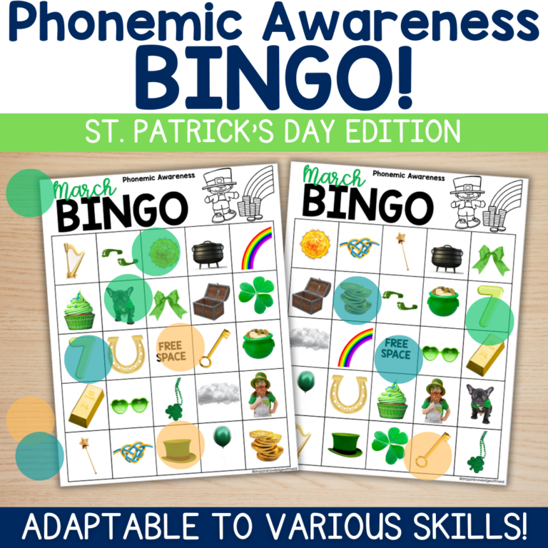 Phonemic Awareness BINGO – St Patricks Day Edition