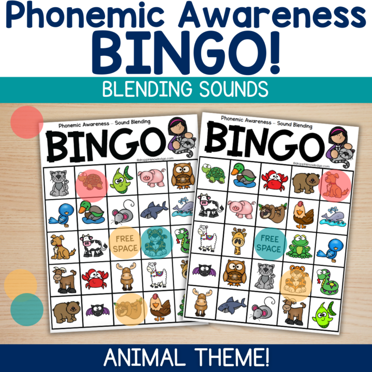 Phonemic Awareness BINGO – Animal Version