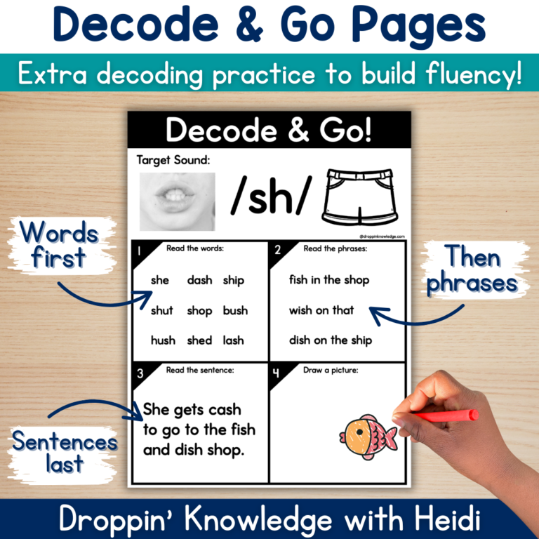 Decode & Go! Quick Skill Practice – Digraphs Phonics Decodables