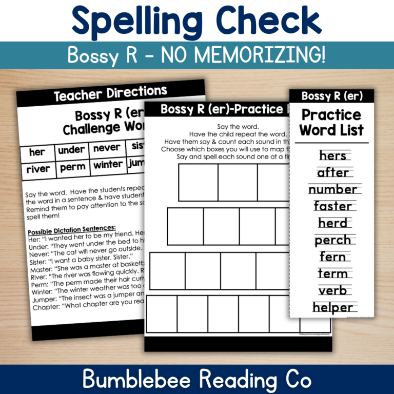 Phonics Skill-Based Spelling Challenges! Bossy R – Orthographic Mapping