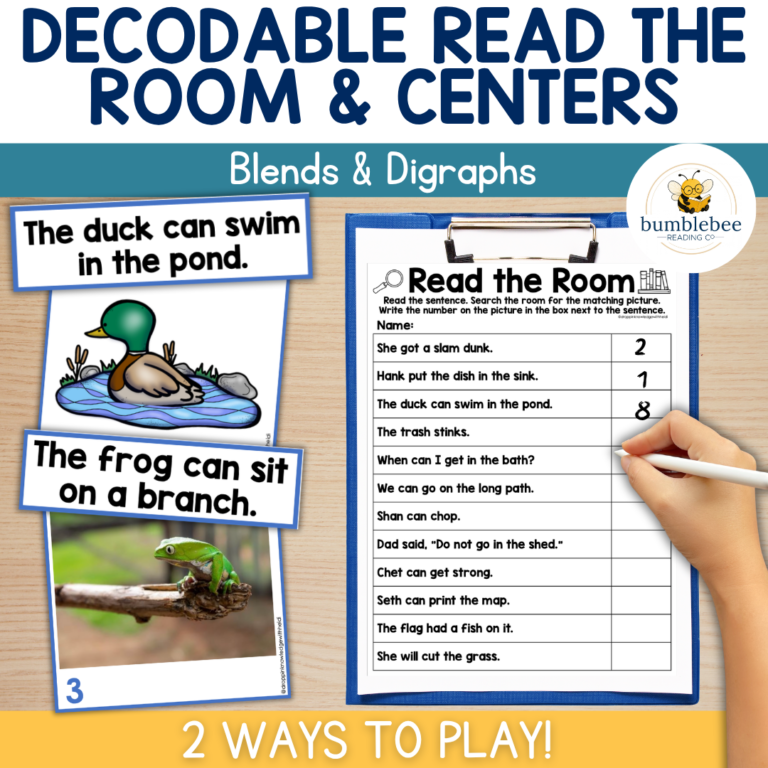 Decodable Read the Room & Centers – Unit 2 Blends & Digraph