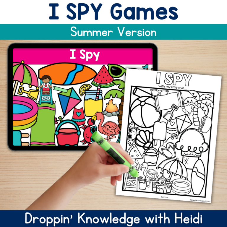 I SPY Game for Phonemic Awareness – Beginning Ending Sounds Syllables Rhyming