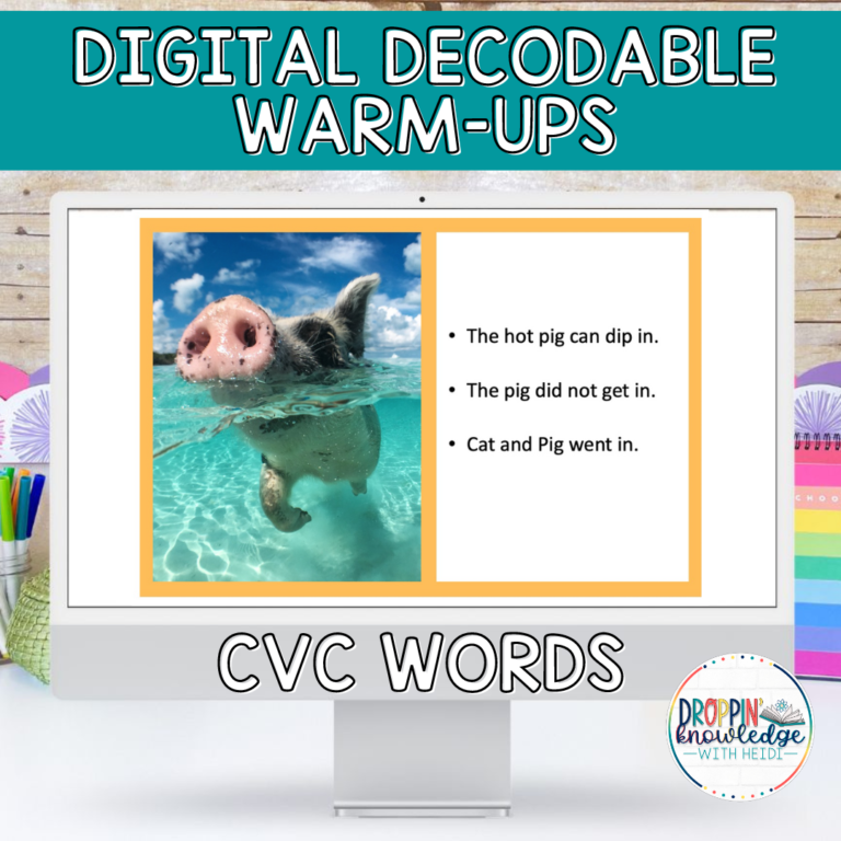 Digital Decodable Warm-Ups – CVC Words – Unit 1 Orange Series