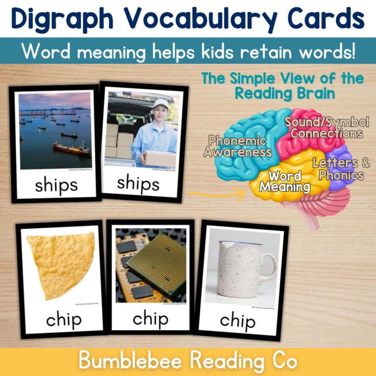 Digraph Vocabulary Cards Phonics Comprehension Meaning Consonant Digraphs
