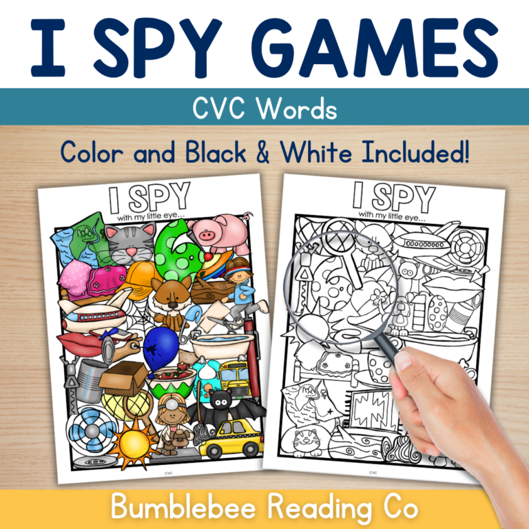 I Spy Printables Phonological Awareness (CVC Words) – NO PREP!
