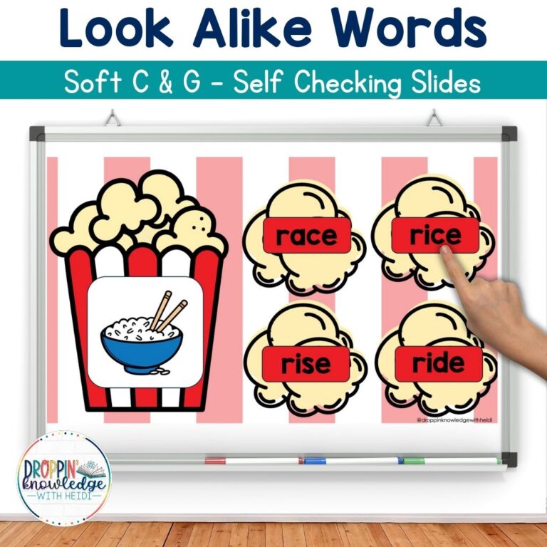 Orthographic Mapping Look Alike Words SOFT C & G Self Checking Slides
