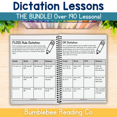 Dictation Spelling Lessons -THE BIG BUNDLE! OVER 190 LESSONS, 30+ Phonics Skills