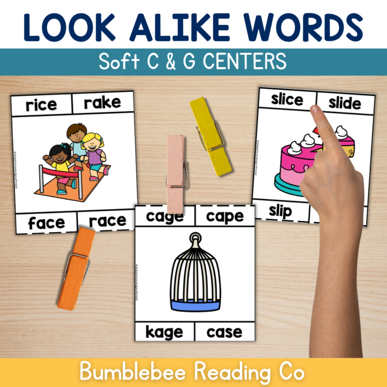 Orthographic Mapping SOFT C & G – Science of Reading – Look Alike Words Center