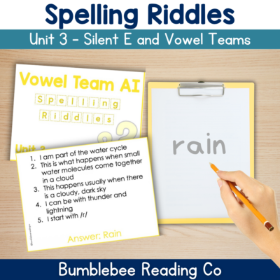 Decodable Spelling Riddles - Add Meaning to Spelling! Silent E Vowel Teams
