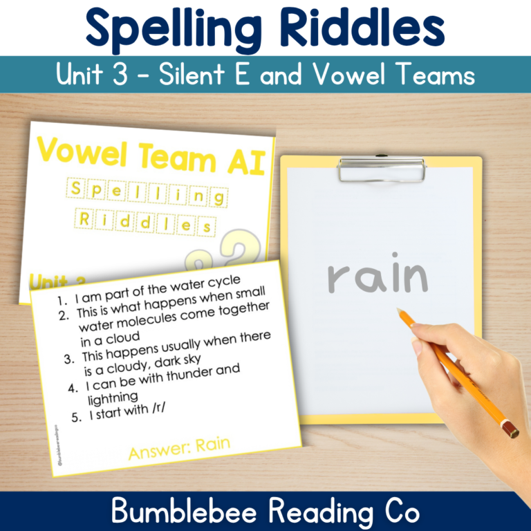 Decodable Spelling Riddles – Add Meaning to Spelling! Silent E Vowel Teams