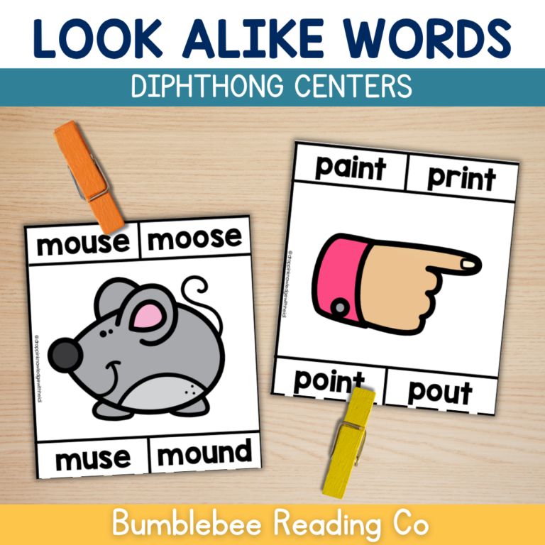 Look Alike Words – DIPHTHONGS Center