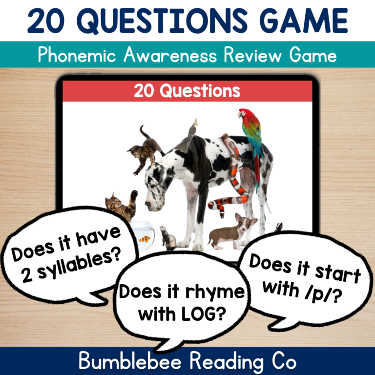 20 Questions – Phonemic Awareness Animal Theme with Real Pictures EXCLUSIVE