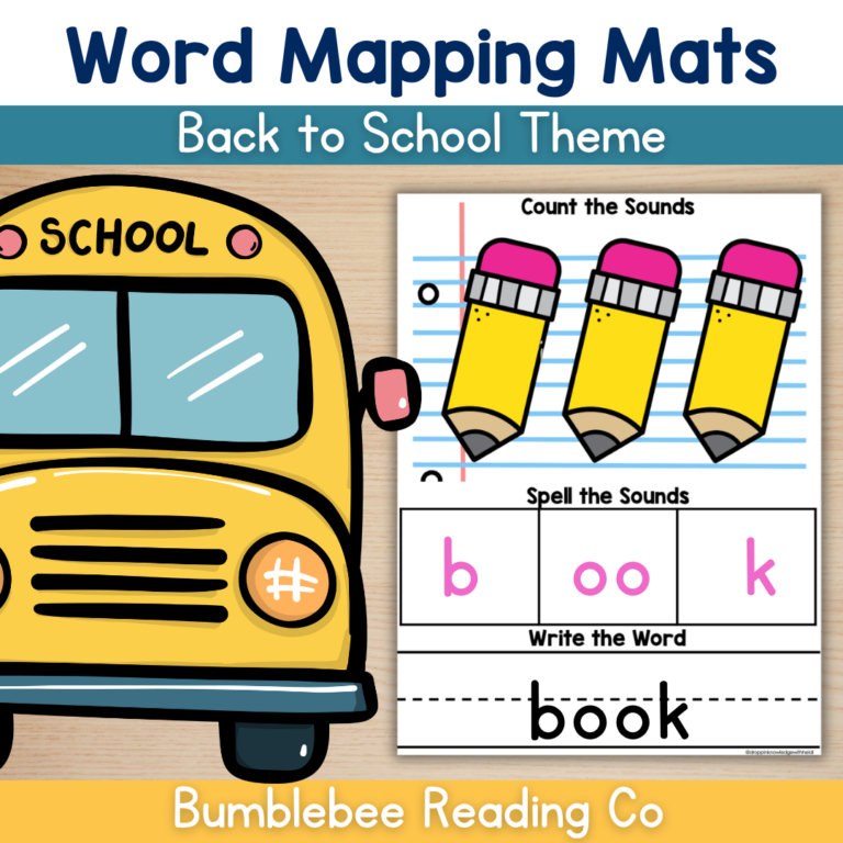 Orthographic Mapping Word Mats -BACK TO SCHOOL Version (Sound Boxes)