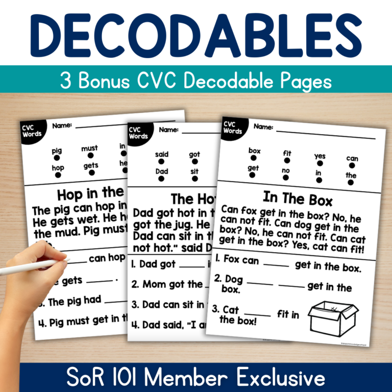 Bonus CVC Decodable Passages – EXCLUSIVE RESOURCE
