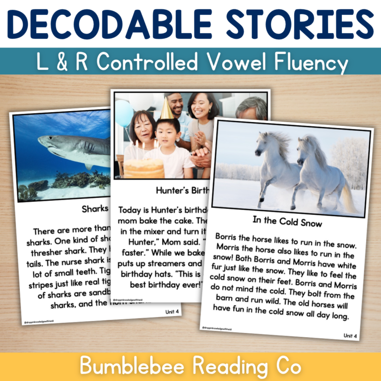 TRUE Decodable Passages – Bossy R & L-Controlled – Unit 4 – Short Stories