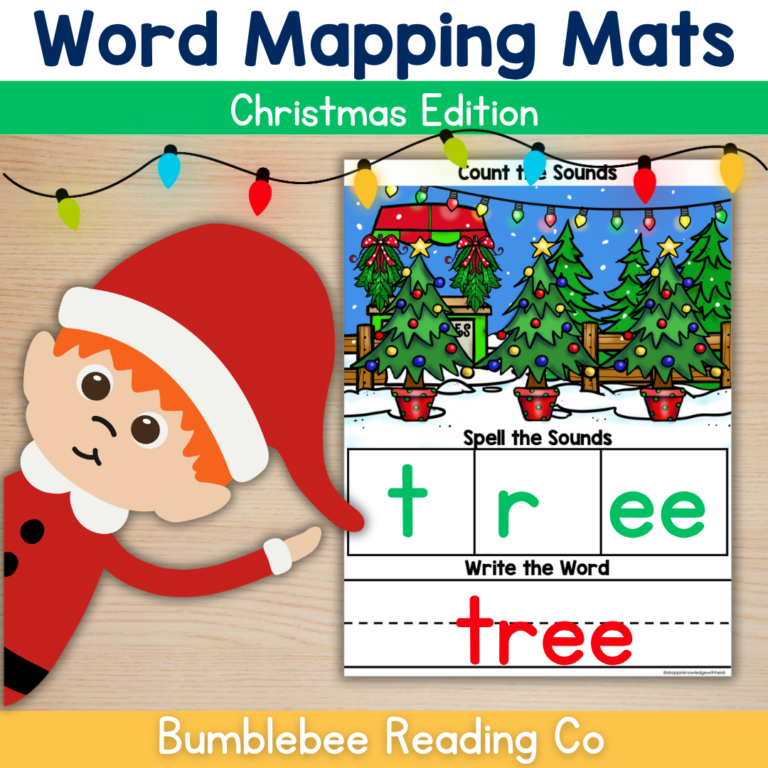 Orthographic Mapping Mats CHRISTMAS (Sound Boxes) Phonics Sight Words