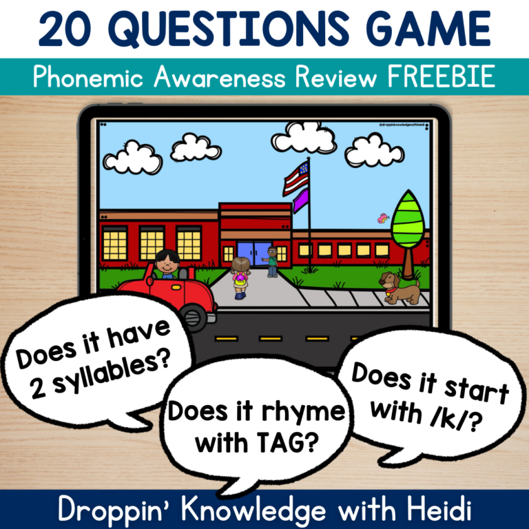 20 Questions Back To School Slides – Phonemic Awareness