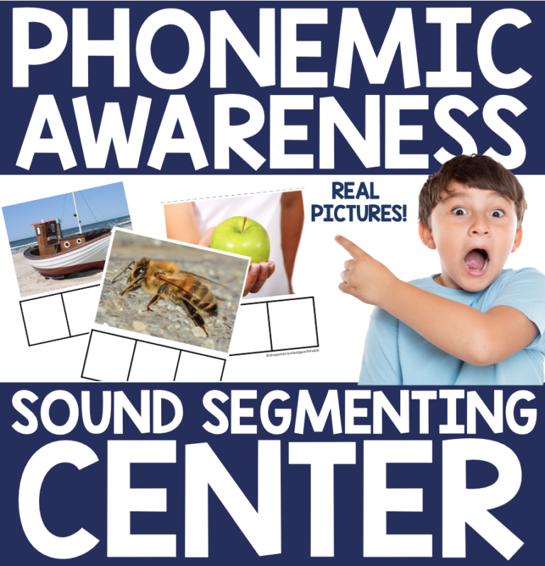 Phonemic Awareness Center – with REAL PICTURES! (2-3 phonemes)