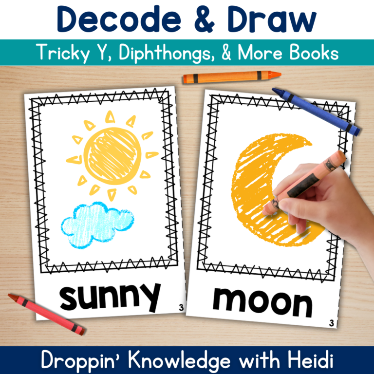 Decode & Draw Words – Unit 5 – Tricky Y, Diphthongs, Schwa, Complex Vowel Teams