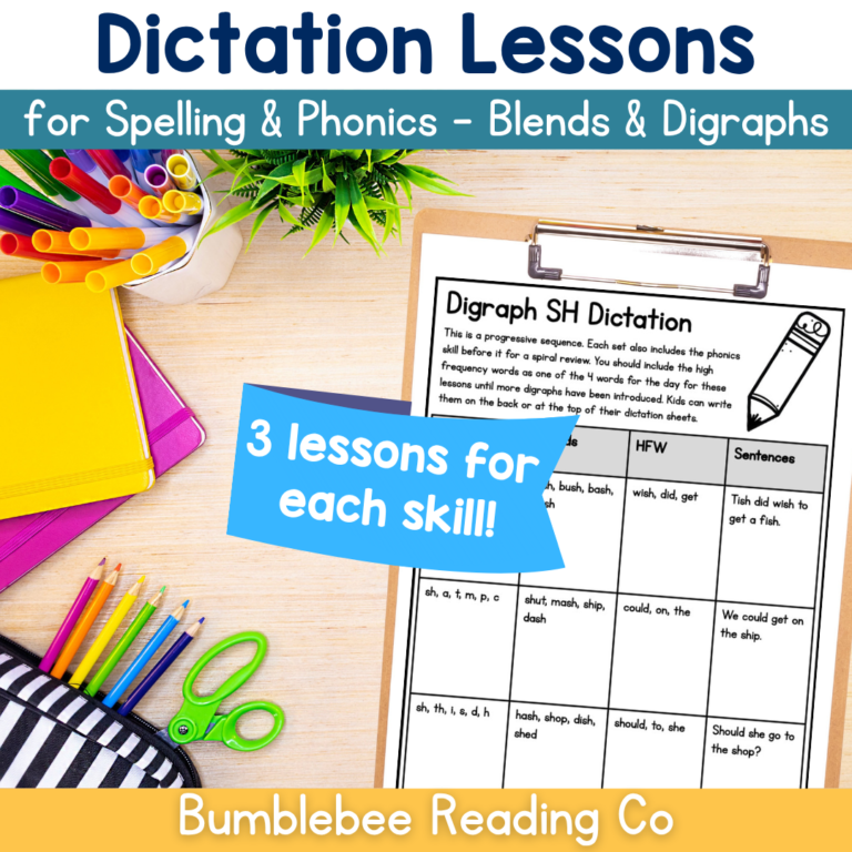 Phonics Spelling Dictation Lesson Plans – Blends, Digraphs, Floss 45+ Lessons!