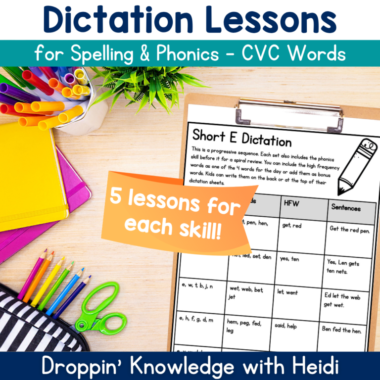 Phonics Spelling Dictation Lesson Plans – Alphabet & CVC Words 40+ Lessons!