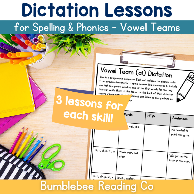 Phonics Spelling Dictation Lesson Plans – Silent E & Vowel Teams 45+ Lessons!