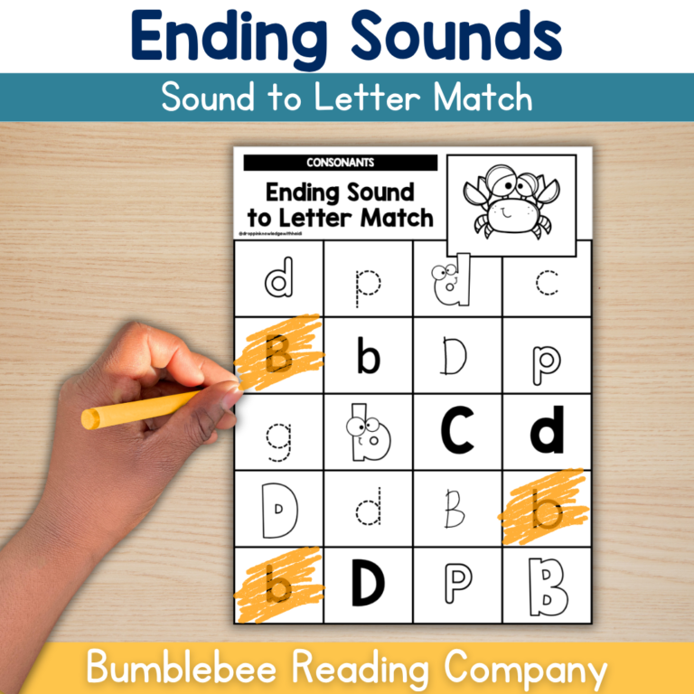 Alphabet Ending Sound to Letter Match