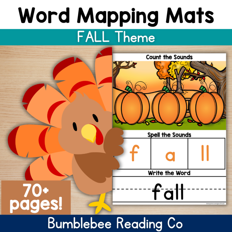 Orthographic Mapping Mats FALL Theme (Sound Boxes) Phonics Sight Words