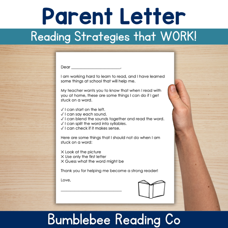 Reading Strategies – Parent Letter