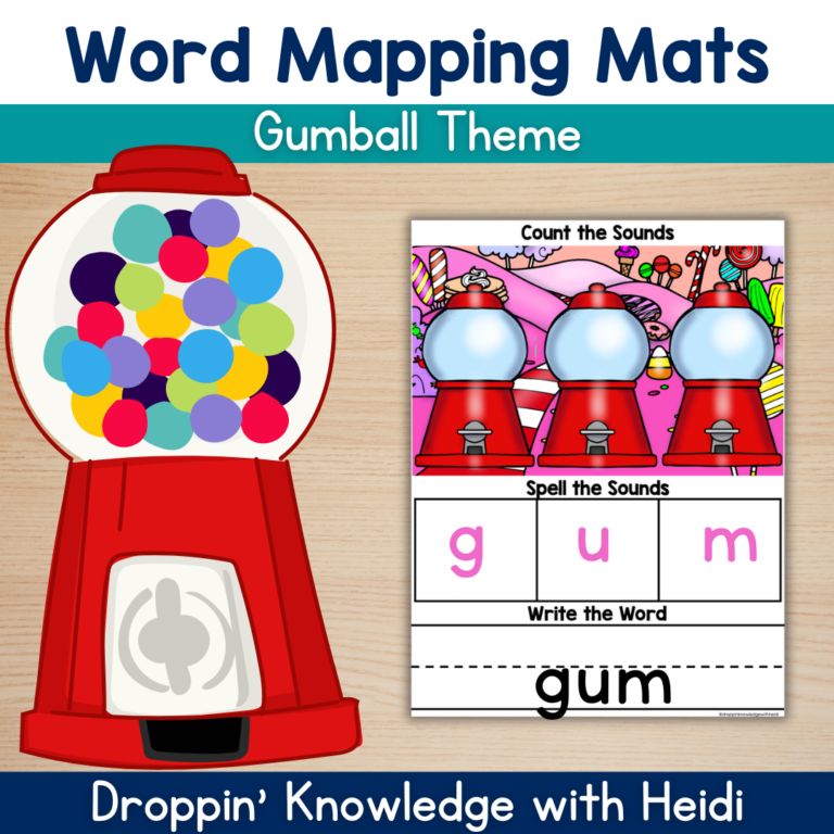 Word Mapping Mats -GUMBALL Version (Sound Boxes) Orthographic Mapping
