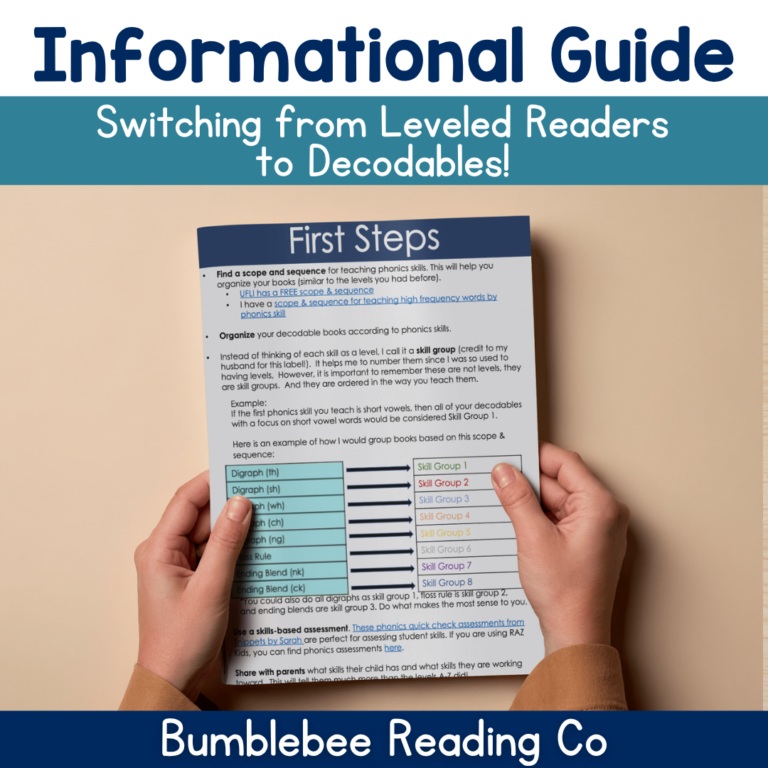 Informational Guide to Switch from Leveled Readers to Decodables