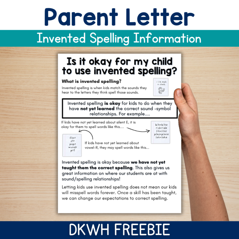Invented Spelling Information Parent Letter