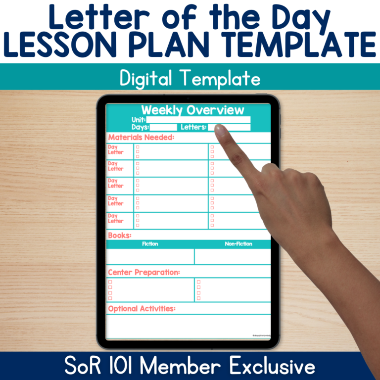 Letter of the Day Lesson Plan Template Online Version – EXCLUSIVE