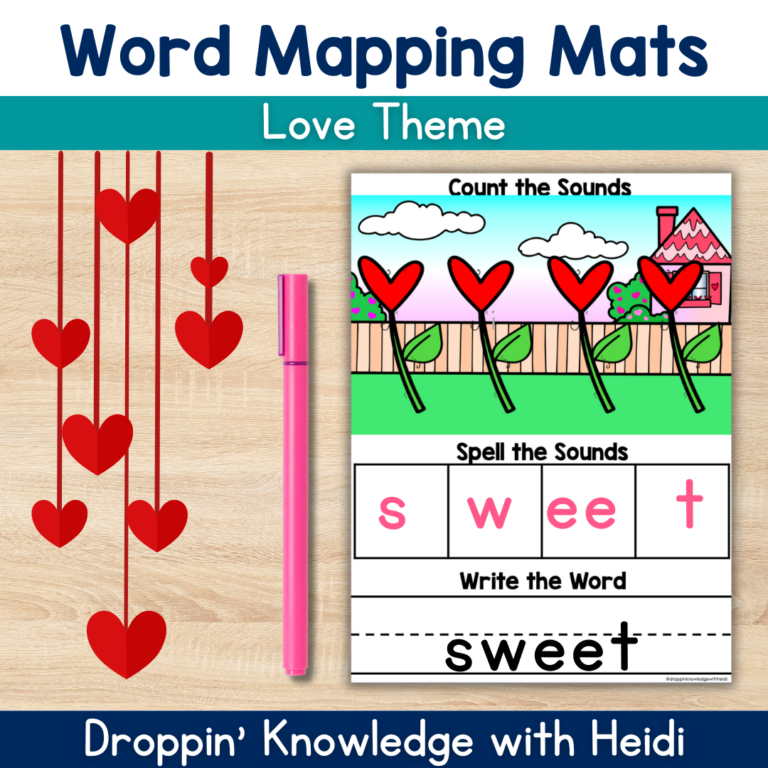 Word Mapping Mats -LOVE Version (Sound Boxes) Orthographic Mapping