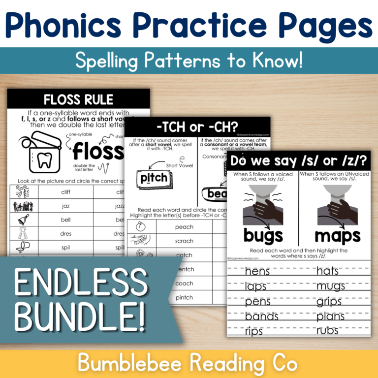 Phonics Practice Pages – Spelling Patterns to KNOW! ENDLESS BUNDLE