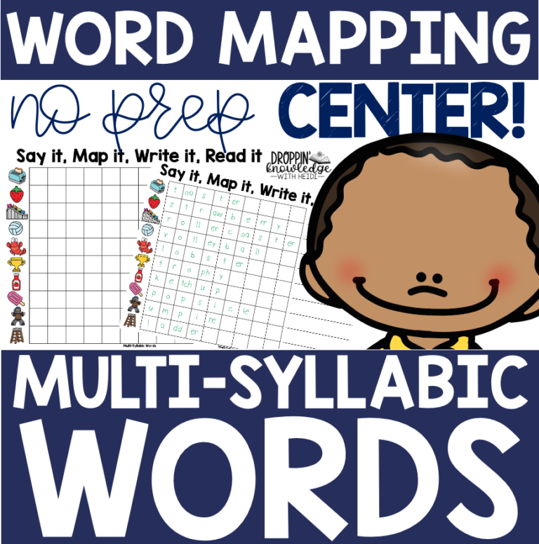 Word Mapping NO PREP Centers – MULTI-SYLLABIC WORDS