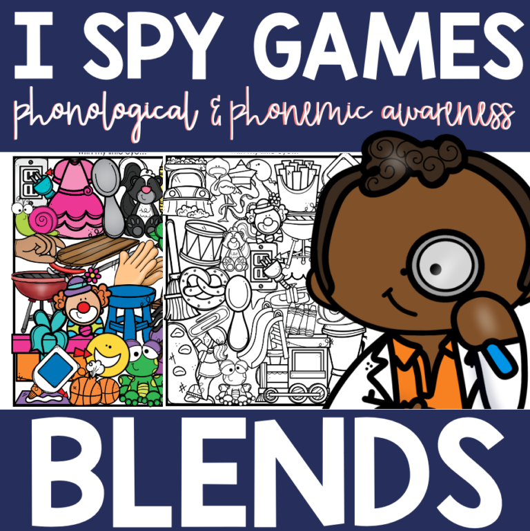 I Spy Printables Phonological Awareness (Beginning Blends) – NO PREP!