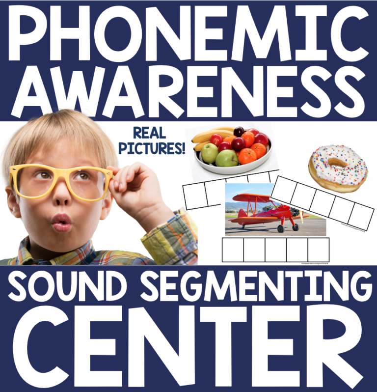 Phonemic Awareness Center – with REAL PICTURES! (4-5 phonemes)