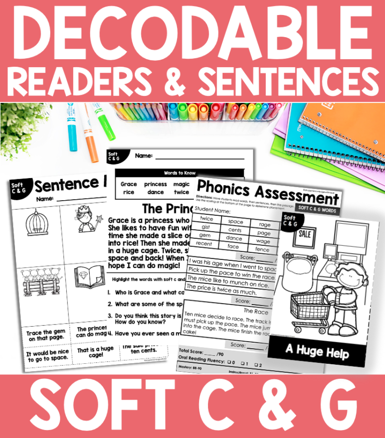 Decodable Readers & Passages – Soft C & G Pack