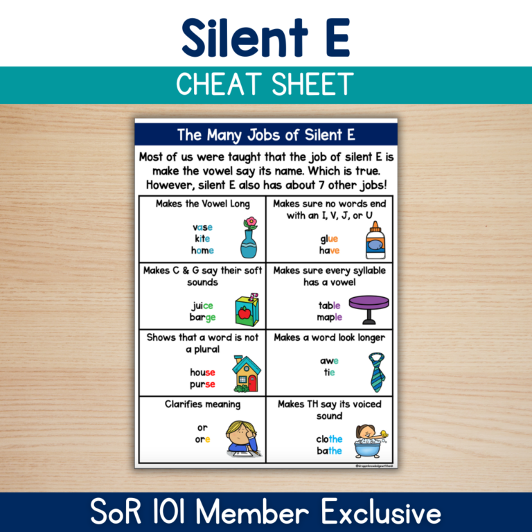 Silent E Cheat Sheet Member Exclusive