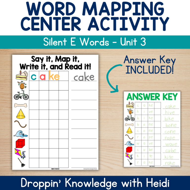 Word Mapping Center – SILENT E