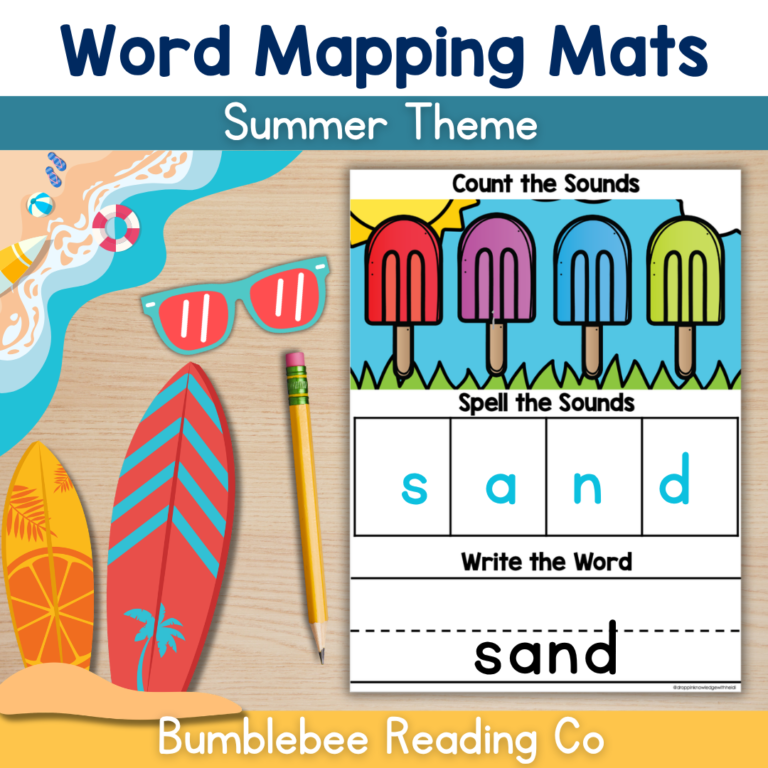Orthographic Mapping Word Mats -SUMMER Version (Sound Boxes)