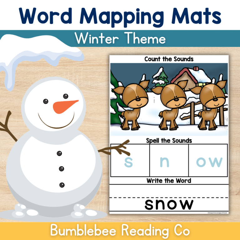 Word Mapping Mats -WINTER Version (Sound Boxes) Orthographic Mapping